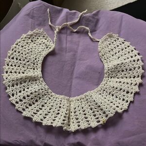 2 Vintage handmade Crochet Collars